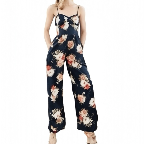 Band of Gypsies for REVOLVE floral wide-leg jumpsuit sz Medium - Picture 1 of 6